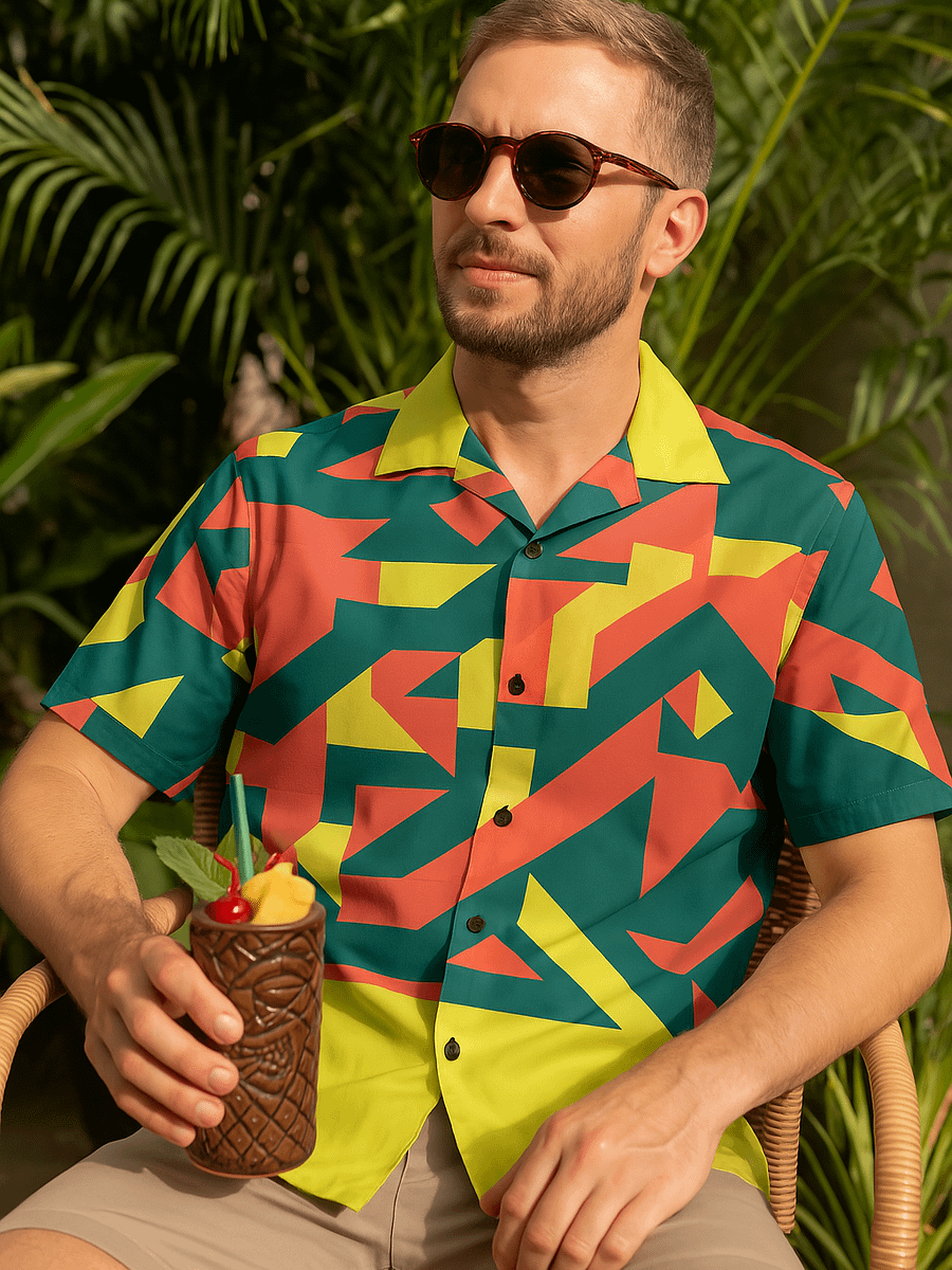 Tropical Geometry Hawaiian Shirt product image (3)
