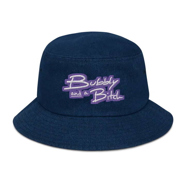 Bubbly and a B*tch (purple bubble design 2) denim bucket hat product image (1)