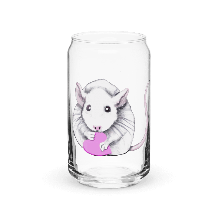 White rat holding a heart glass product image (1)