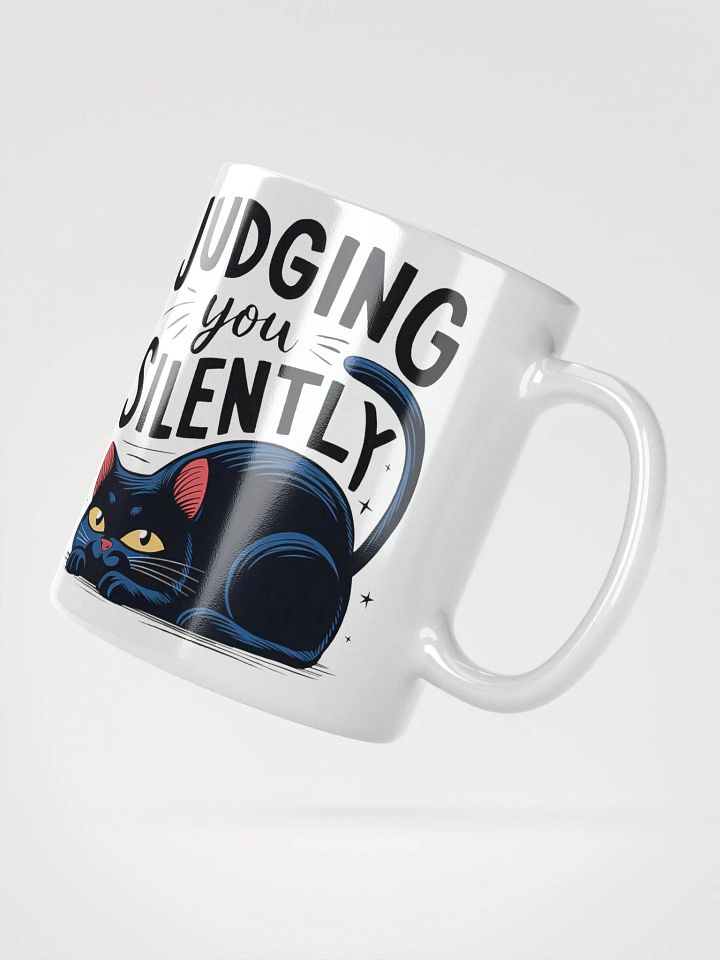 Judging You Silently #Humorous Glossy Mug - White product image (2)