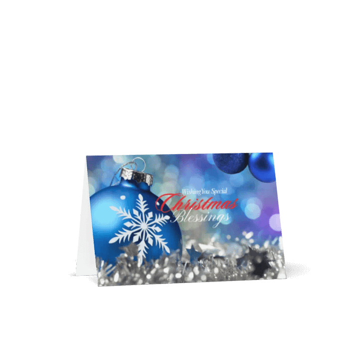 Festive Snowflake blue Greeting Card friends family colleagues product image (1)