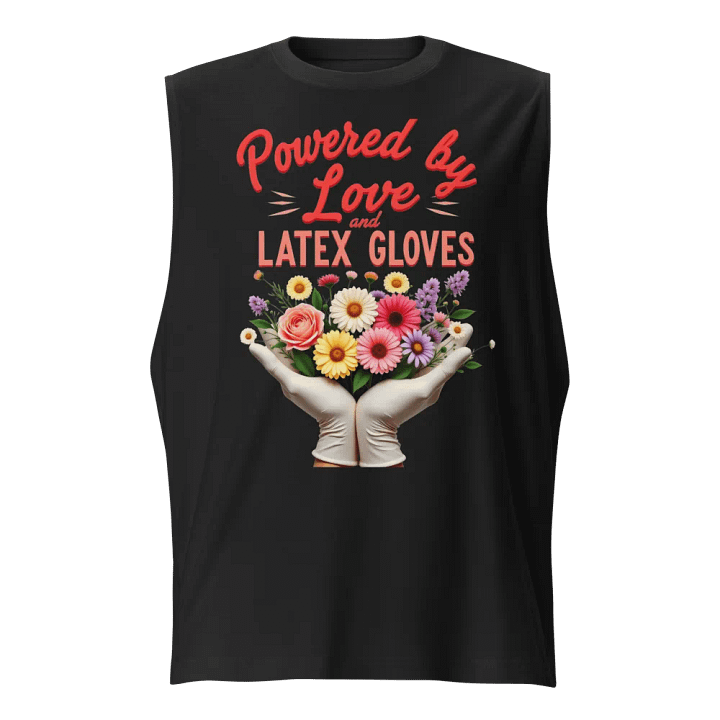 Latex gloves powered Muscle Tank product image (1)
