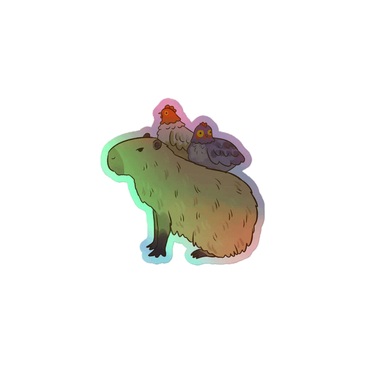 Capybara Chickens Holographic Sticker product image (2)