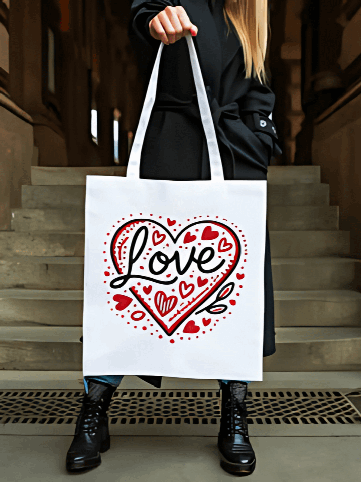 Valentine’s Day Tote Bag Sublimation Graphic – Romantic Love-Themed Artwork for Totes – Instant Digital Download – 300 DPI PNG product image (1)