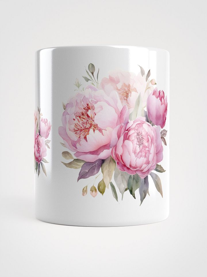 Pink Peonies White Glossy Mug product image (1)