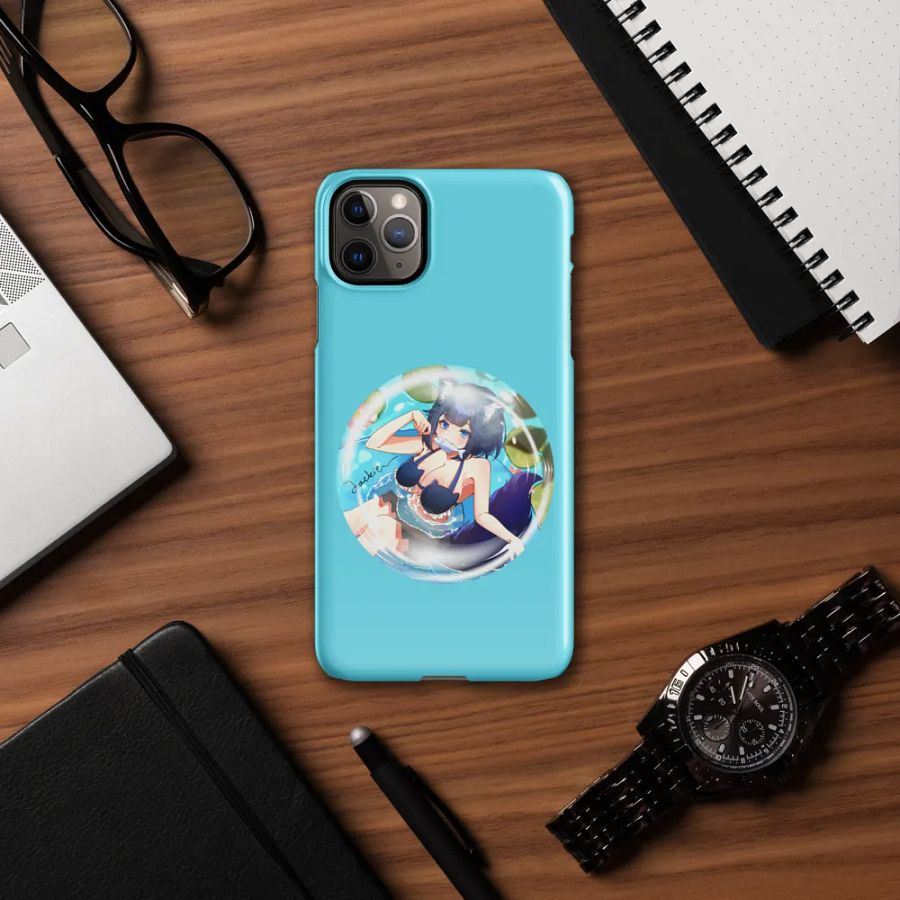 Jackie inside bubble with signature - iphone snap case coral blue product image (12)
