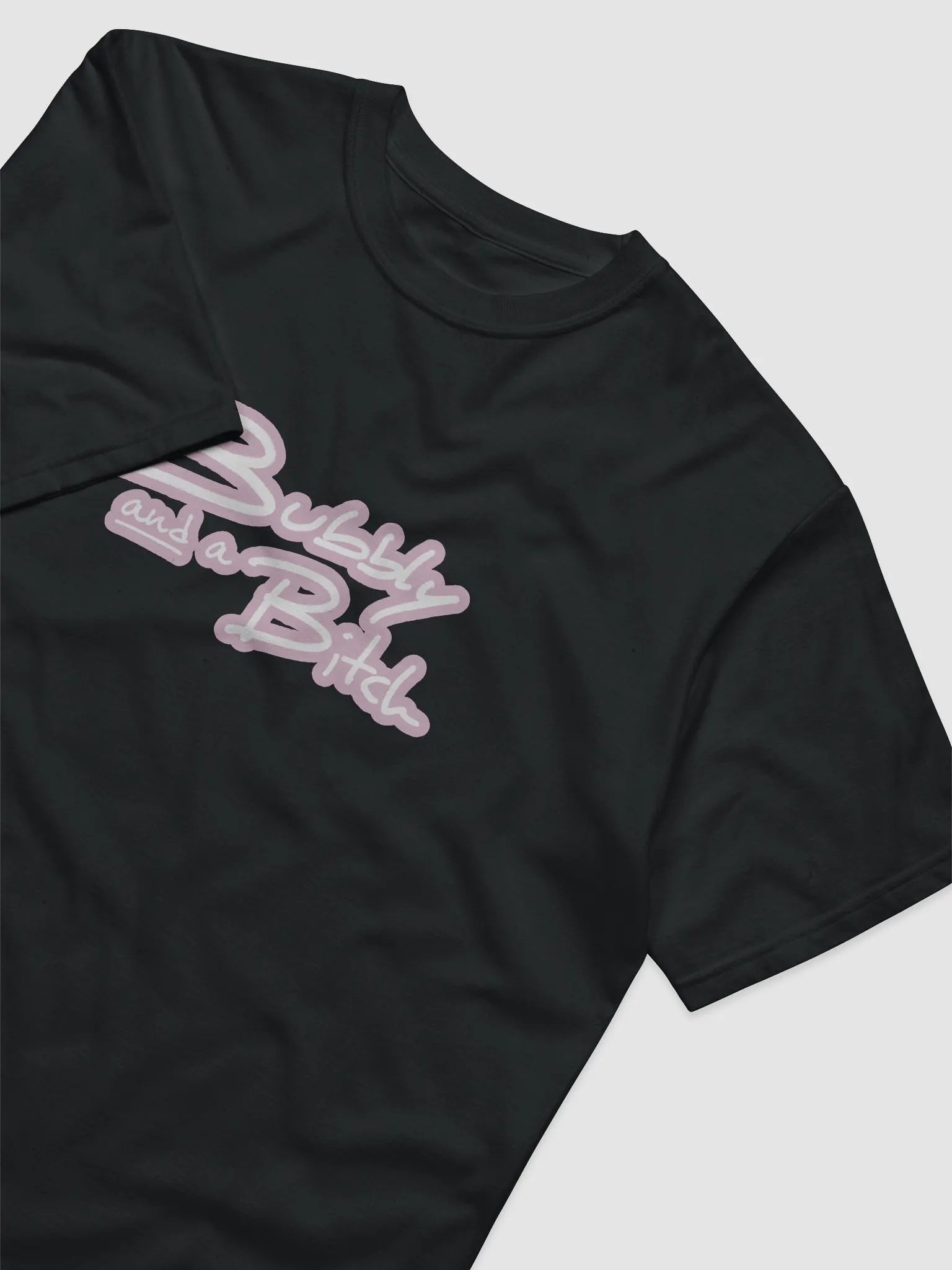 Bubbly and a B*tch (lined design, #E1B9CE) unisex eco tee product image (3)