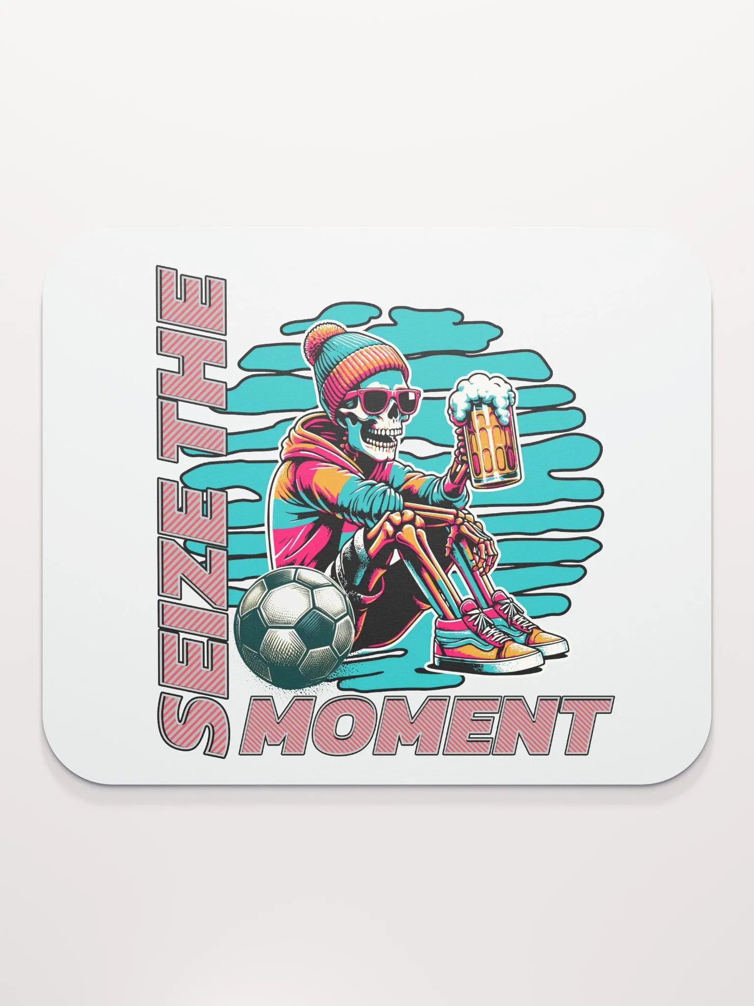 Seize The Moment Skeleton Beer Soccer Swagger Mouse Pad product image (2)