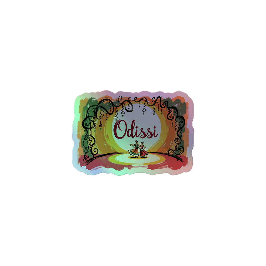 Ornate Odissi Stage | Traditional Dance Art Holographic Sticker product image (1)