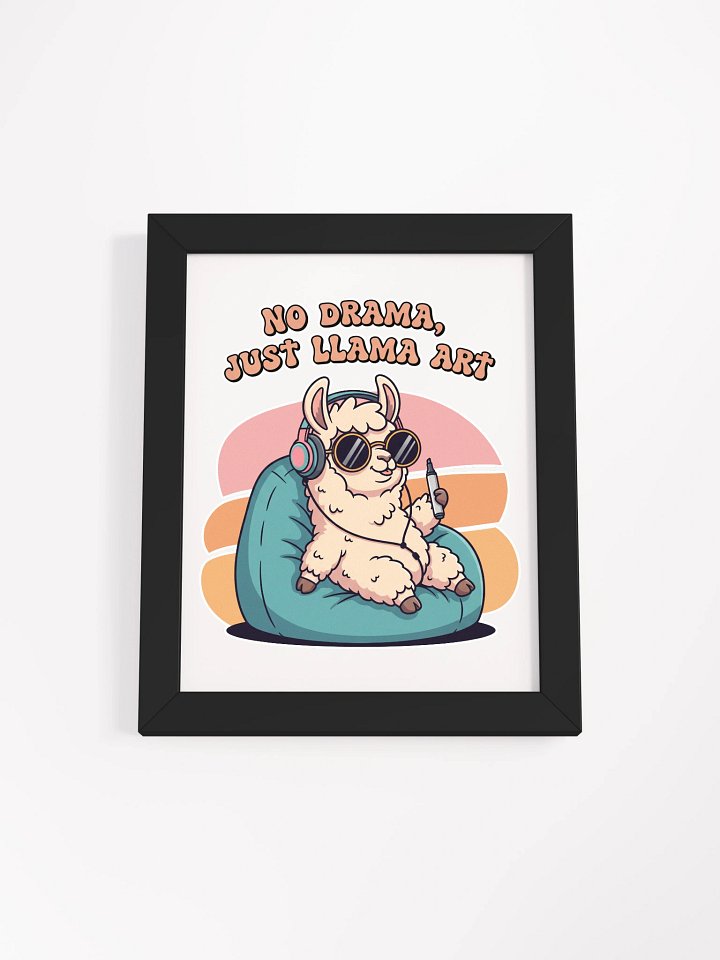 Chill Llama with Marker Framed High-Quality Matte Poster product image (1)