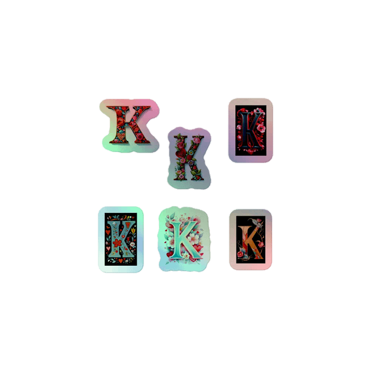 All K's Valentine’s Monogram Holo Sticker Pack product image (1)