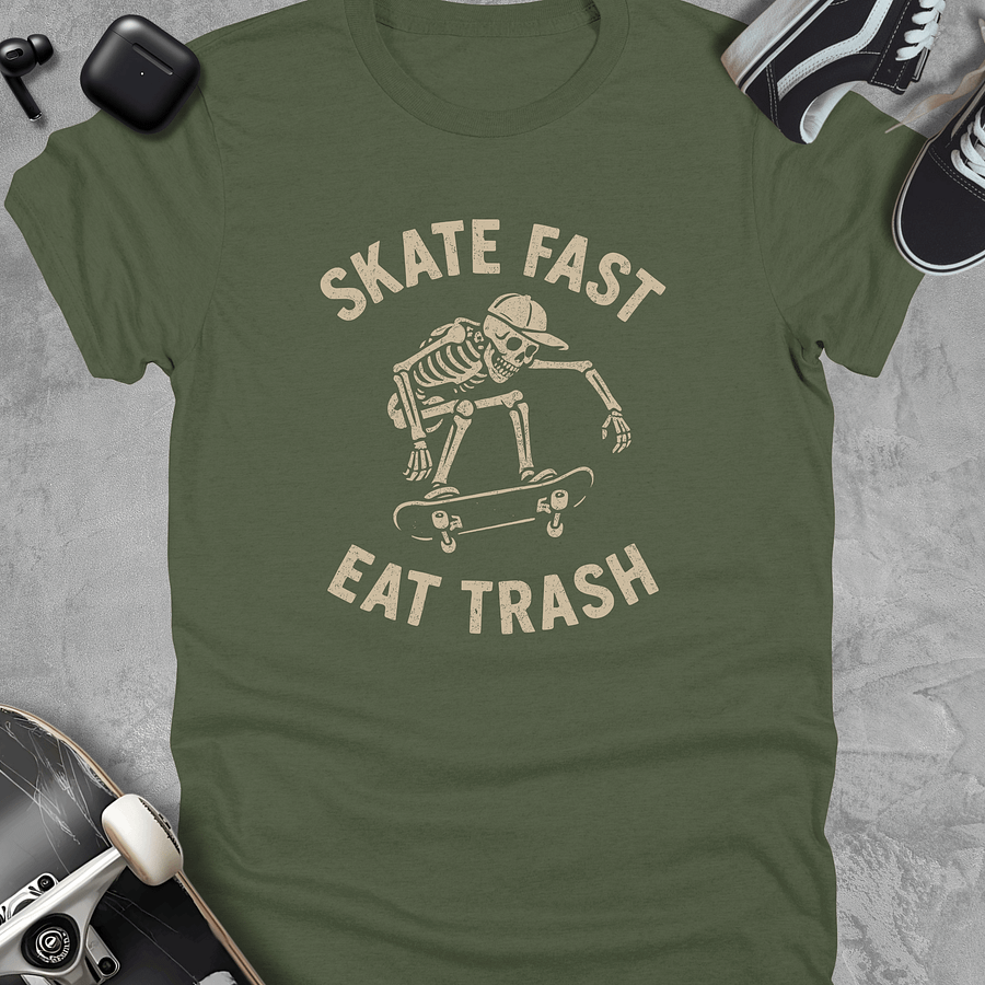 Skate fast eat trash, Funny skateboarding t-shirt, Unisex product image (5)