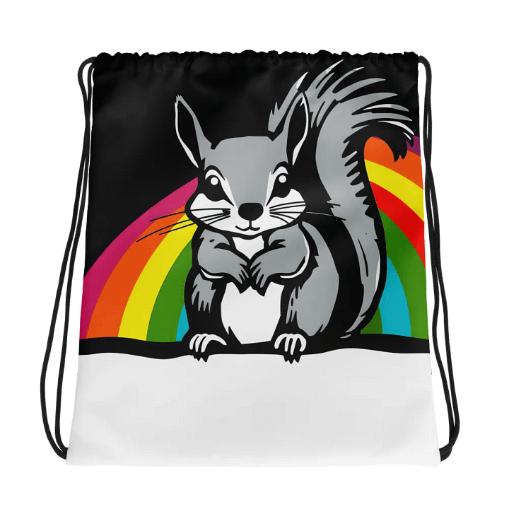 Rainbow Squirrel Drawstring Bag product image (1)