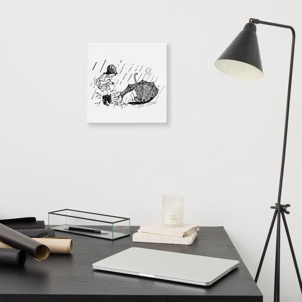 Christopher Robin and Pooh in the Rain Canvas Artwork product image (4)