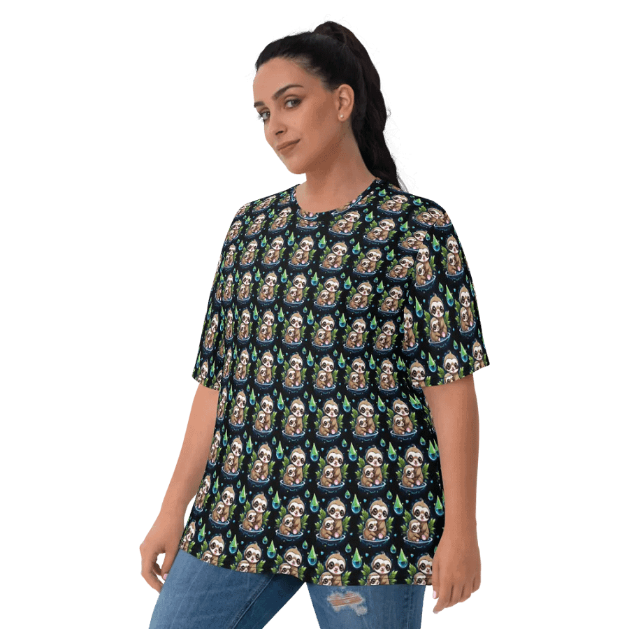 Kawaii Sloth All Over Print T-shirt product image (3)