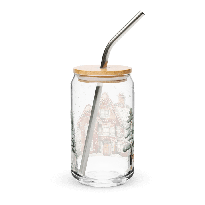 Winter Wonderland Gingerbread House Can-Shaped Glass product image (2)
