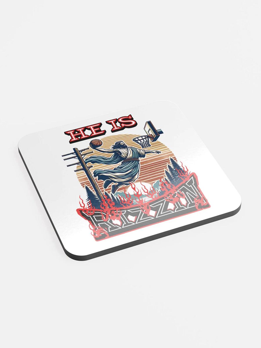 He Is Rizzin Basketball Jesus Divine Dunk Cork Coaster product image (3)