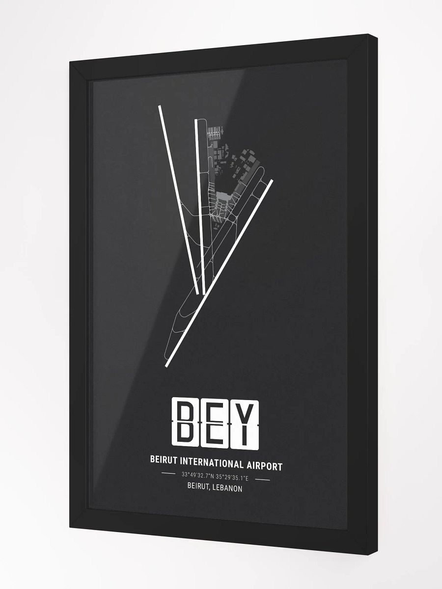 Framed Airport BEY Premium Map On Matt Paper product image (2)
