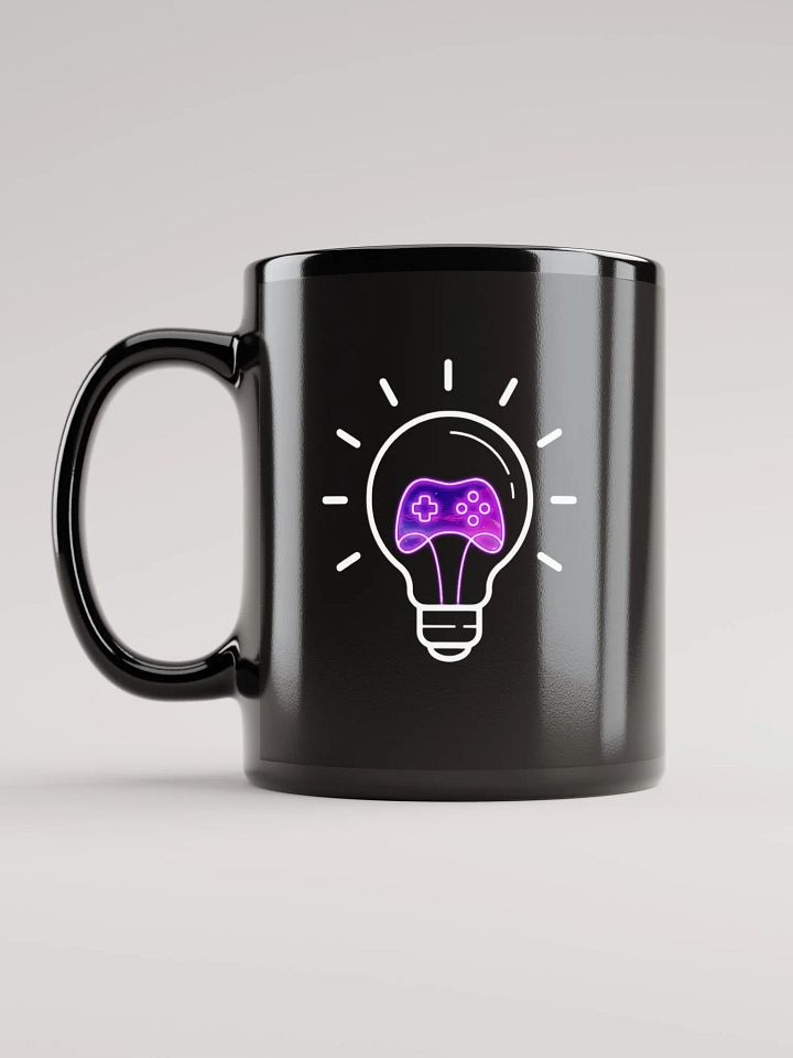 Lightbulb logo black mug product image (1)