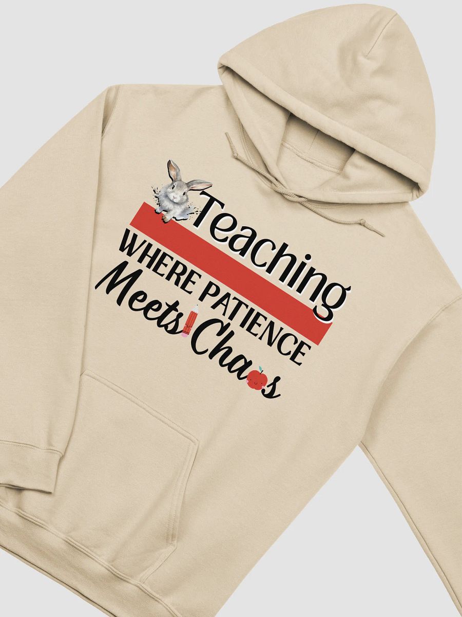 Bunny Teaching Where Patience Meets Chaos, Teachers Gildan Hoodie product image (3)