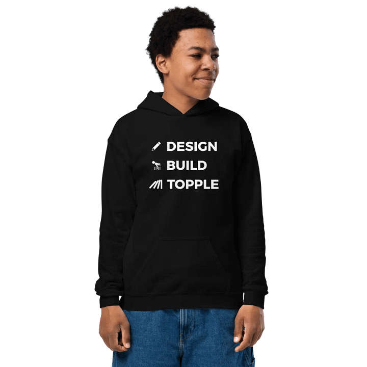"DESIGN BUILD TOPPLE" Hoodie (Youth) product image (2)