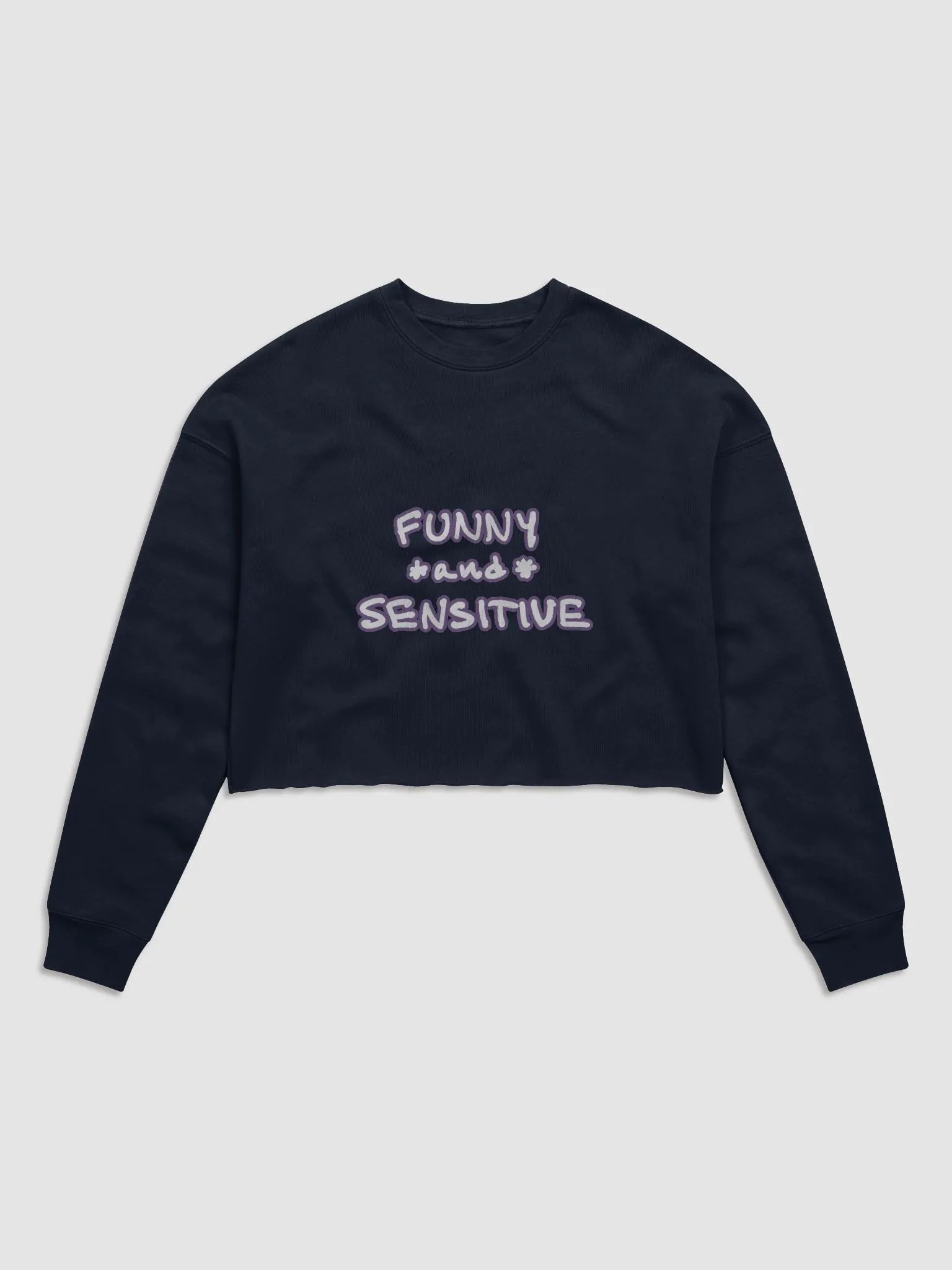 FUNNY *and* SENSITIVE (lined design, #74578B) women’s fleece crop sweatshirt product image (34)