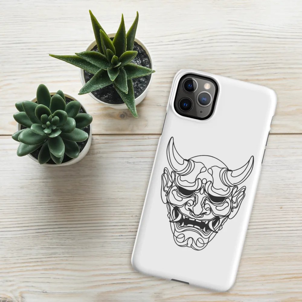 Oni Mask Line Art Design Tough iPhone Case product image (8)