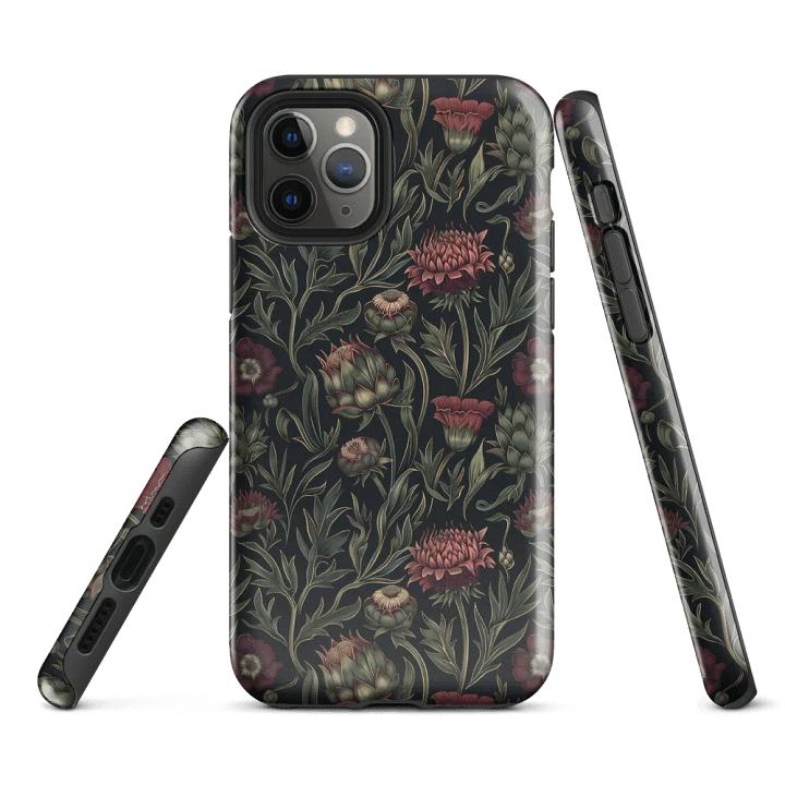 Floral Artichoke & Thistle, William Morris Style - Tough Phone Case product image (1)
