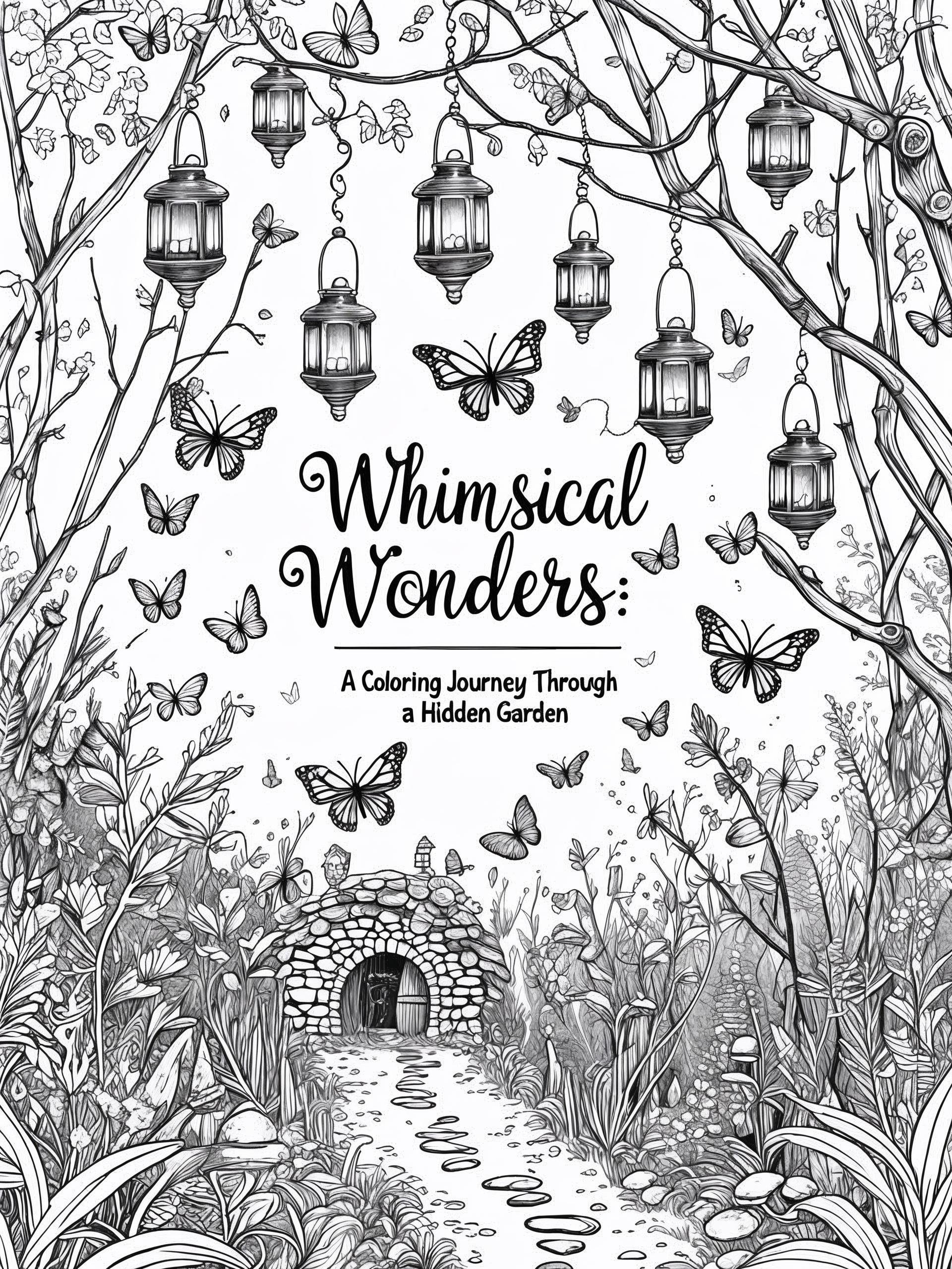 Whimsical Wonders: A Coloring Journey Through a Hidden Garden product image (1)