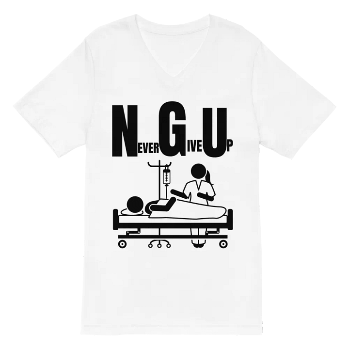 Never give up V-Neck Tee product image (2)