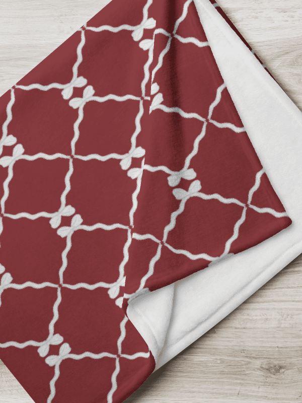 Bows and Ribbon in Red and White Throw Blanket product image (1)