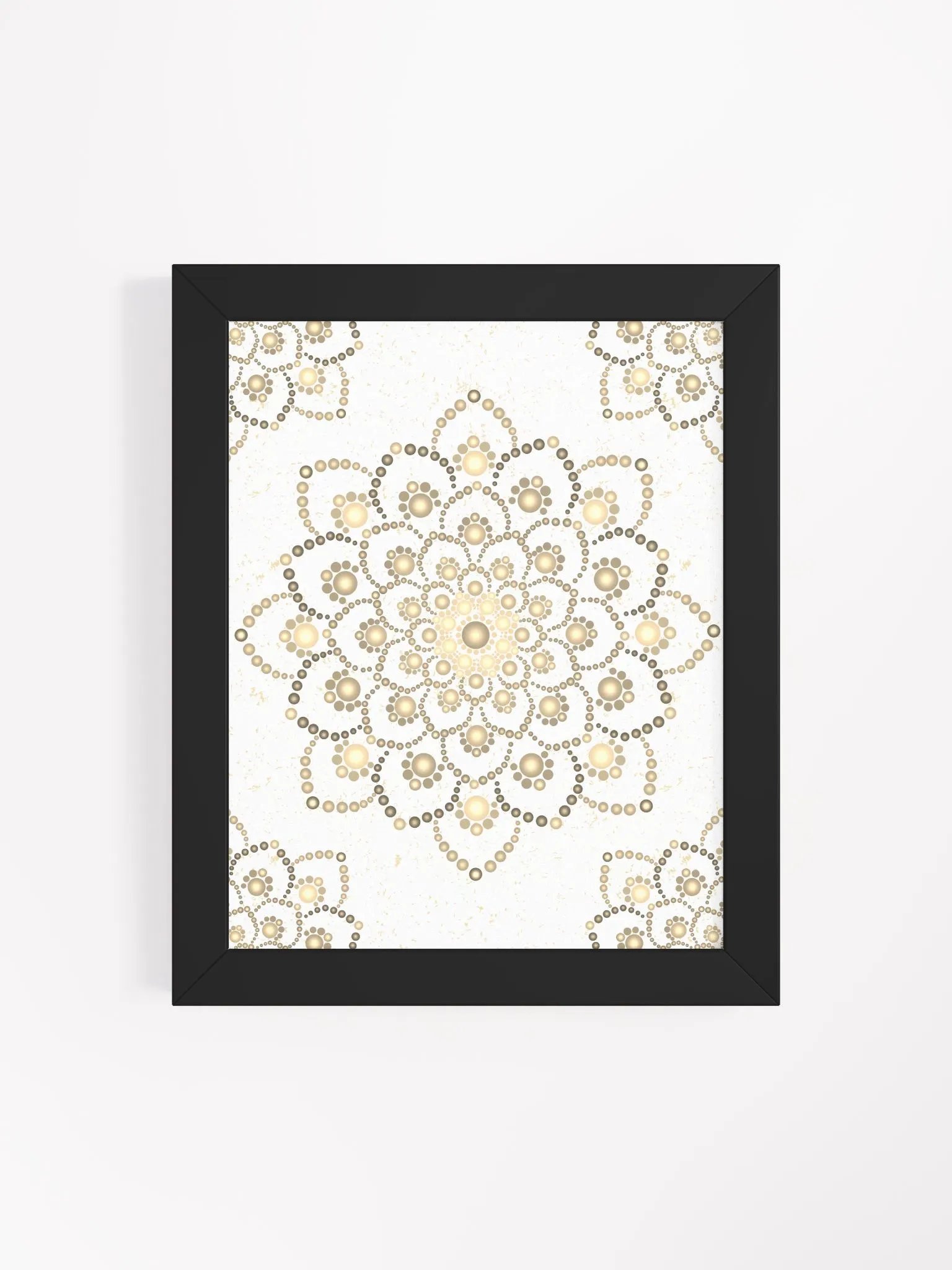 Golden-Brown Dot Mandala Framed High Quality Matte Poster product image (62)