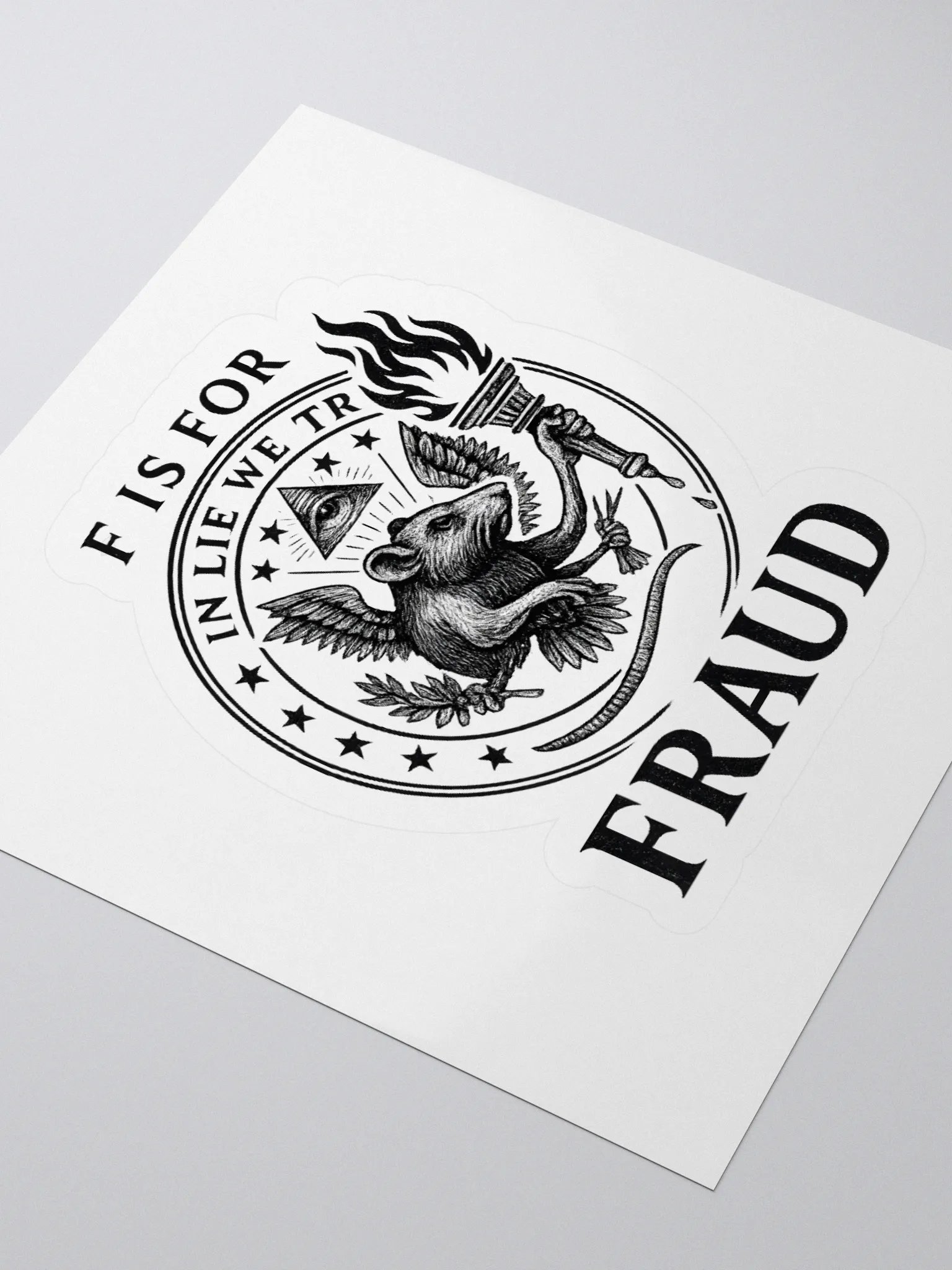 F is for fraud sticker by dark alphabet product image (3)