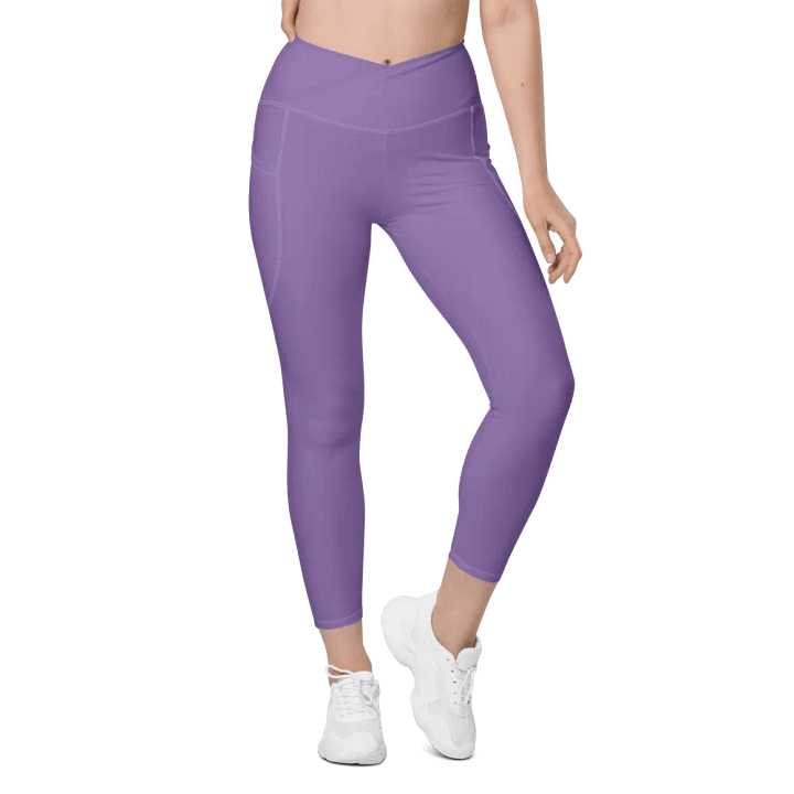 Purple Crossover Leggings with Pockets product image (2)