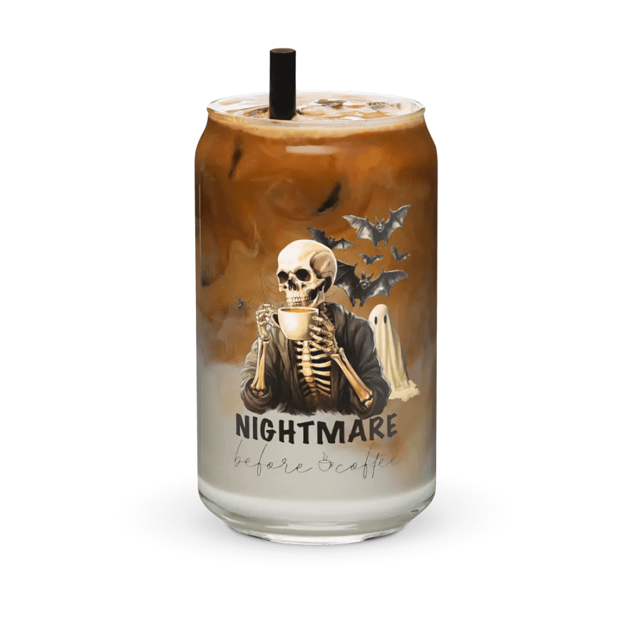 Nightmare Before Coffee Halloween Glass Cup product image (36)