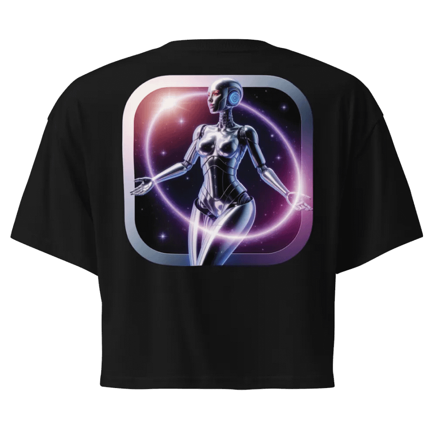 Universal Elegant Droid Women's Black Crop Top product image (1)