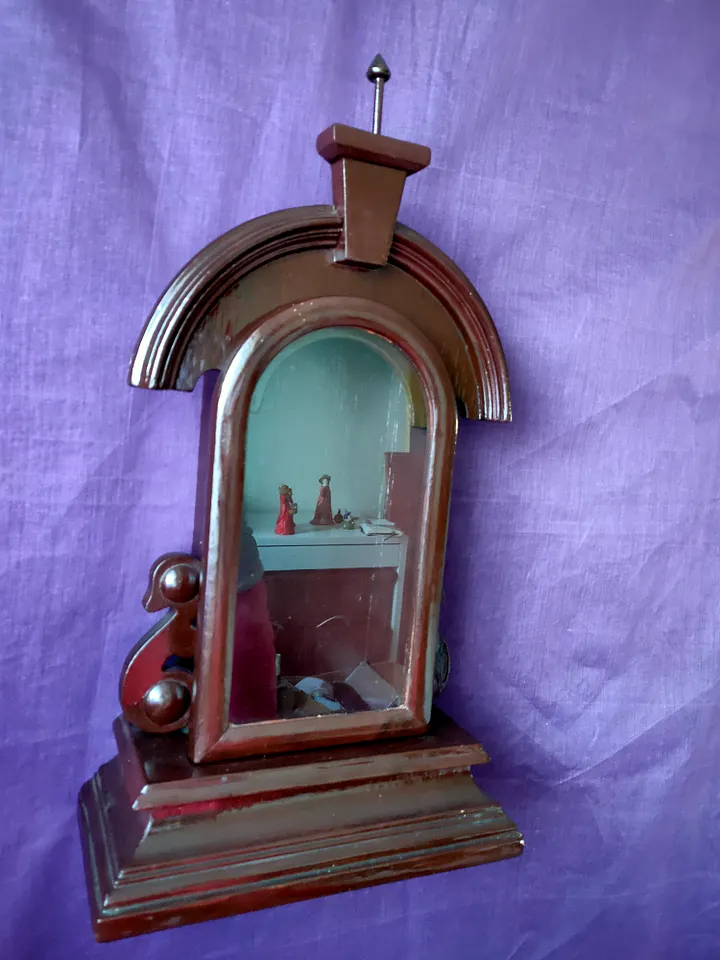 Pequeno altar religioso em madeira, oratório século XIX, vintage restaurado product image (2)