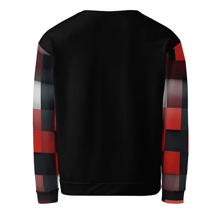 Black And Red Squares Unisex Sweatshirt product image (2)