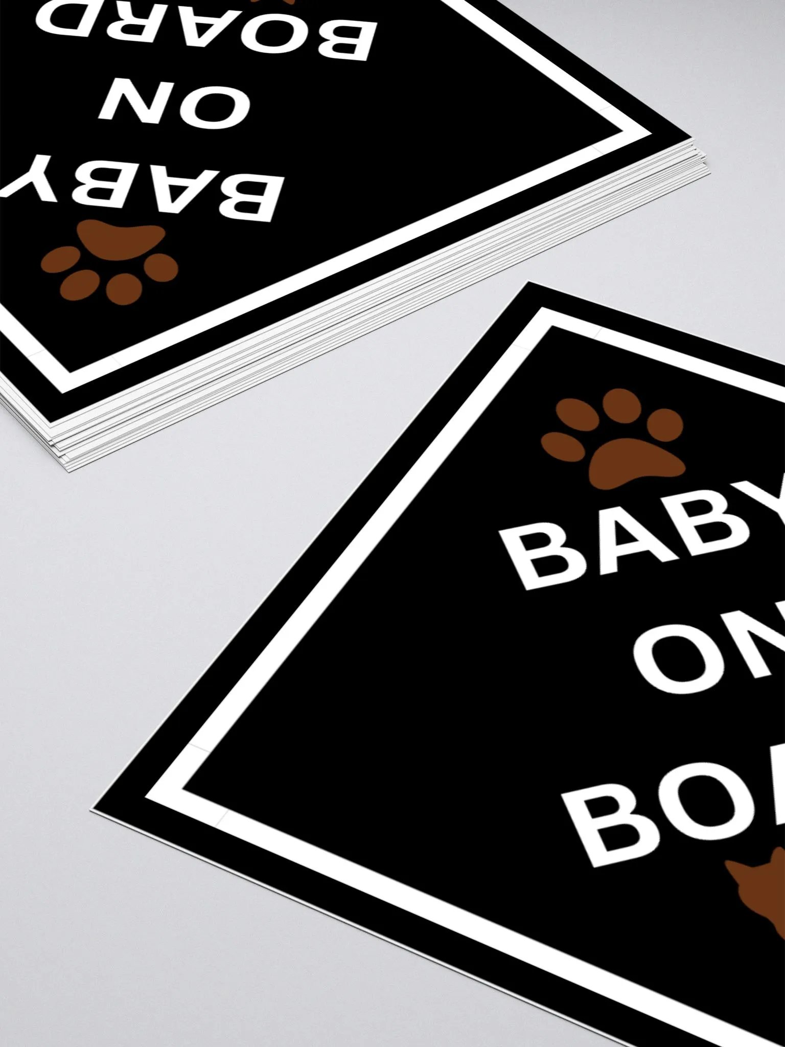 Cat Baby on Board Sticker - Brown on Black product image (12)