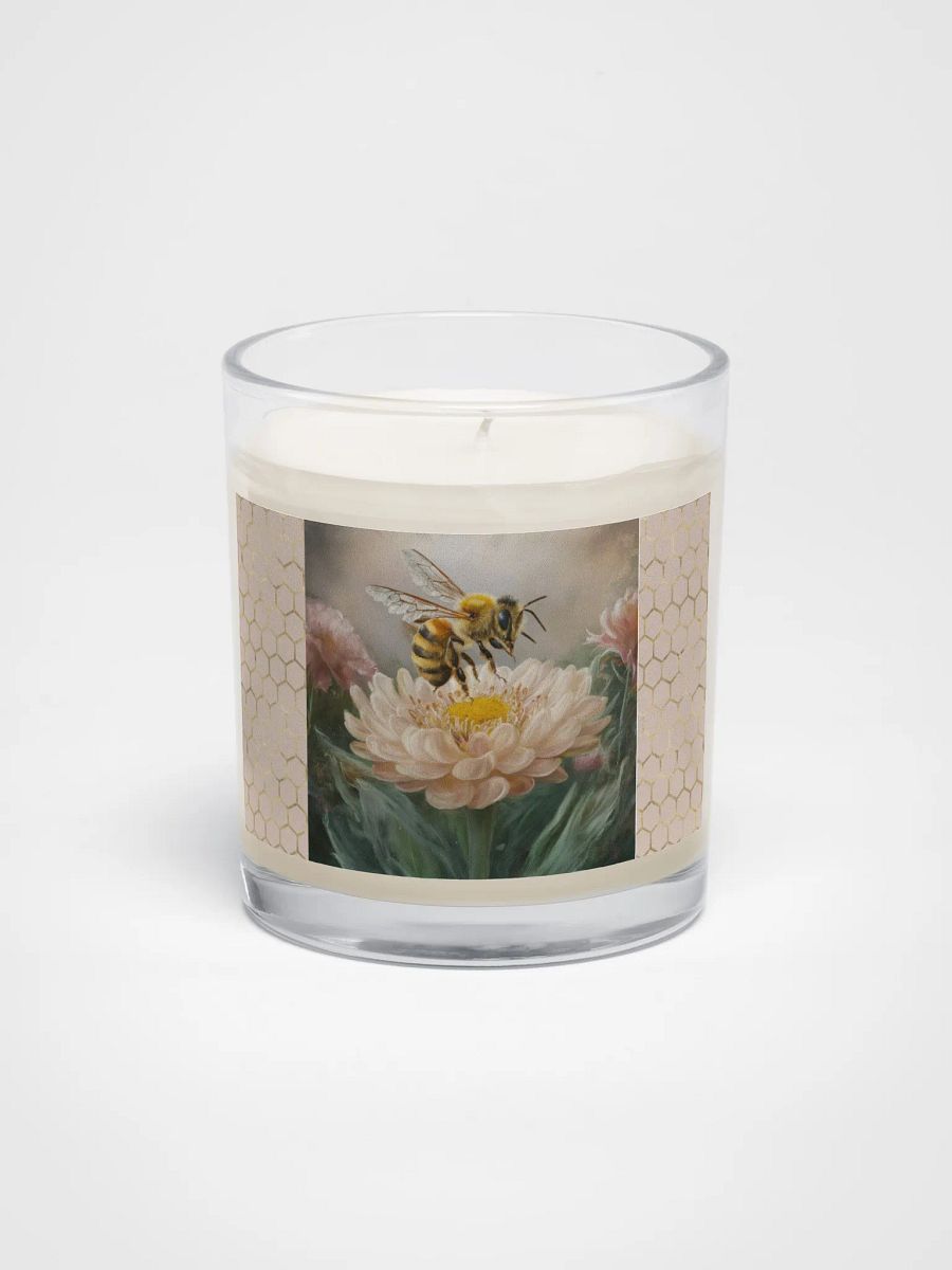 Honeybee on Cream Colored Flower Soy Wax Candle product image (1)