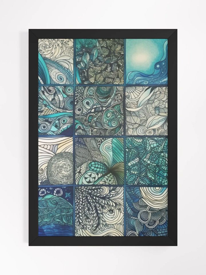 Aquatic Dreams Doodle Art Framed Poster - 12x18 product image (3)