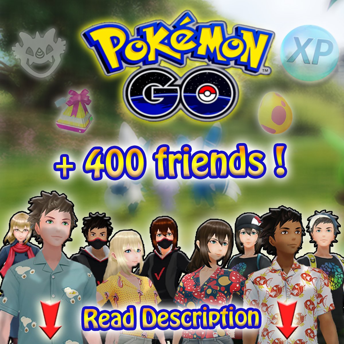 Pokemon Go!🧑Full friend list🧑400+ friends fast exp/vivillion & raids ✅ product image (1)