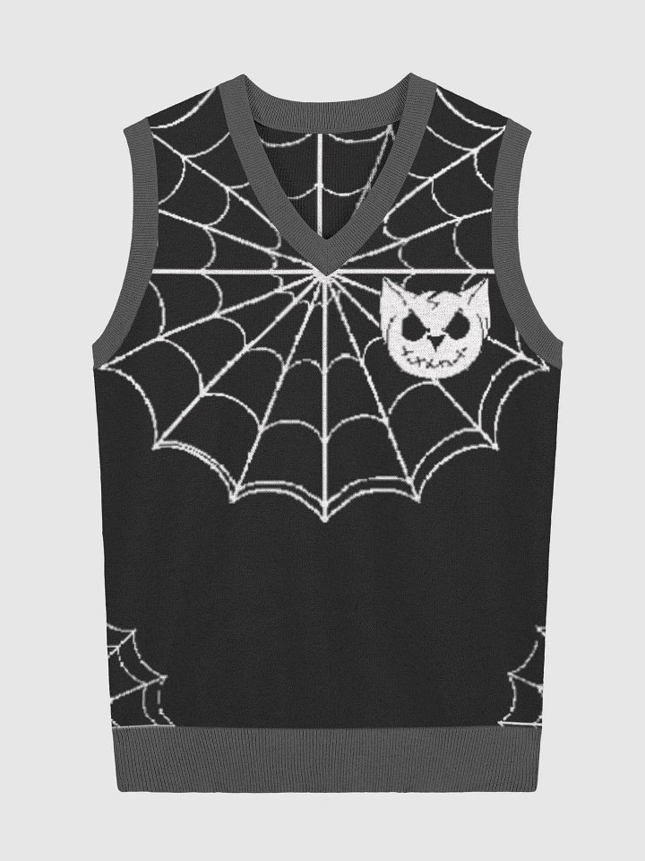 Spidercat Skull and spiderweb Knitted vest product image (2)