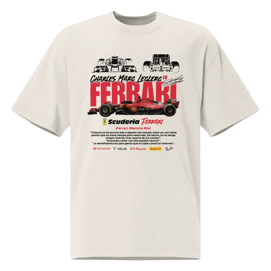 Racing Nostalgia (Ferrari Le Clerc) Oversized Tee product image (1)