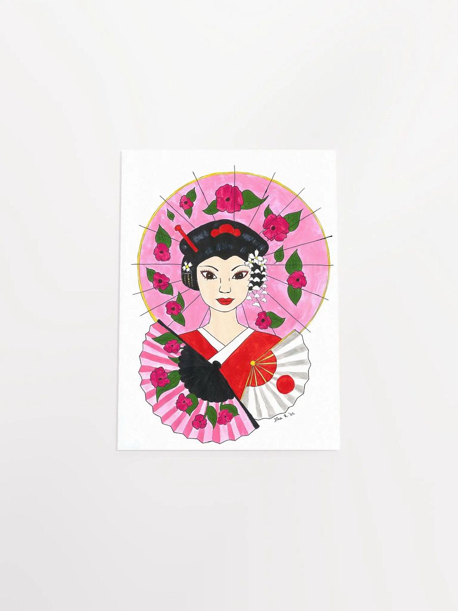 Japanese Geisha (art by Dina R.) acrylic painting - Enhanced Matte Paper Poster product image (8)