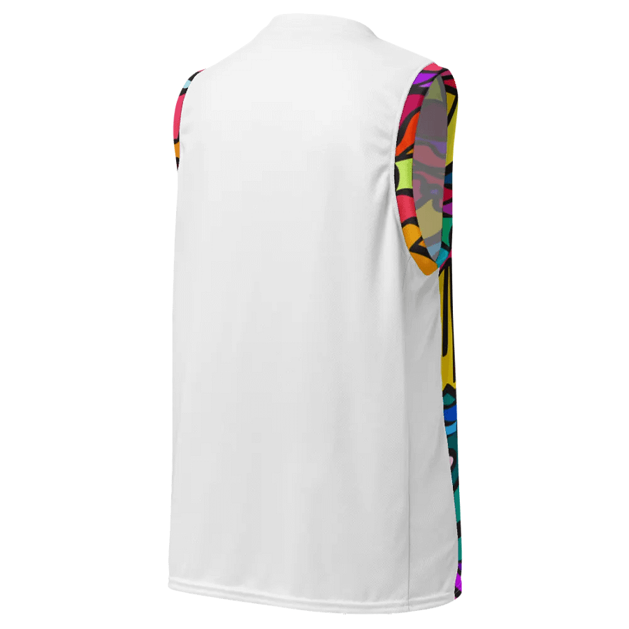 Vibrant Chaos Unisex Basketball Jersey - Wave at Sunset product image (4)