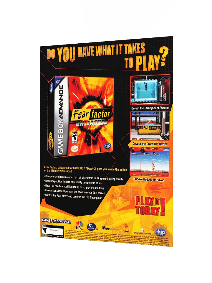 Fear Factor (GameBoy Advance) - Promotional Poster/Flyer product image (2)
