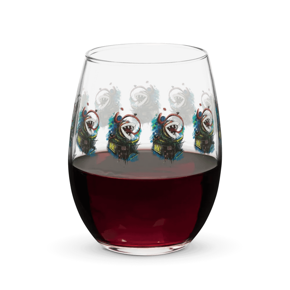 Piranha Plant by StephyJ Stemless Wine Glass product image (6)