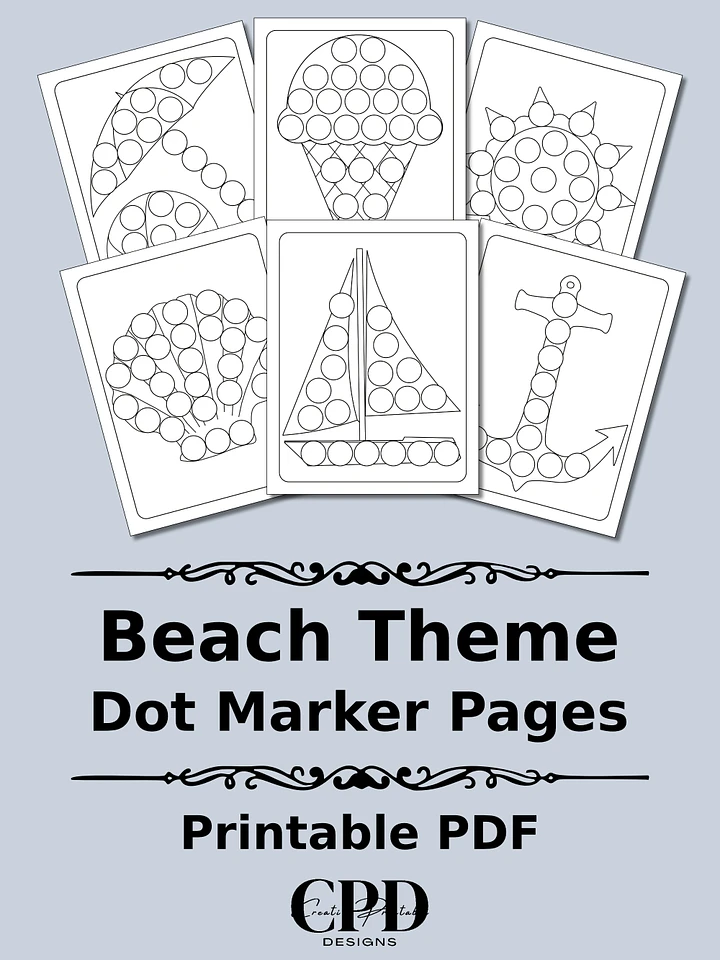 Printable Dot Marker Beach Coloring Pages product image (1)