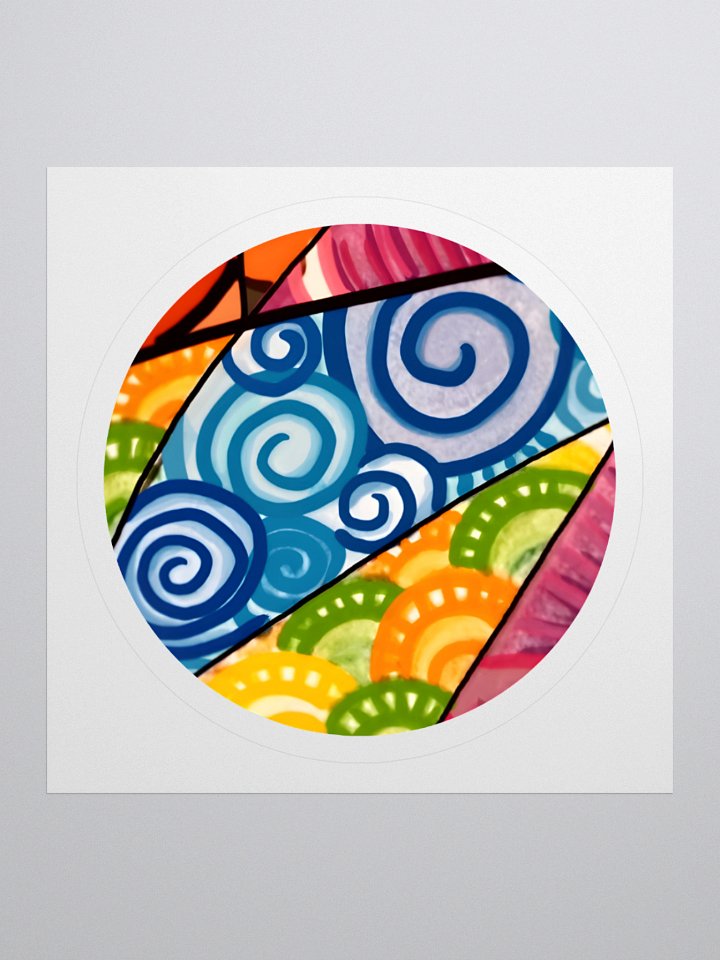 Colorful Swirls Vinyl Stickers (3" x 3") product image (1)